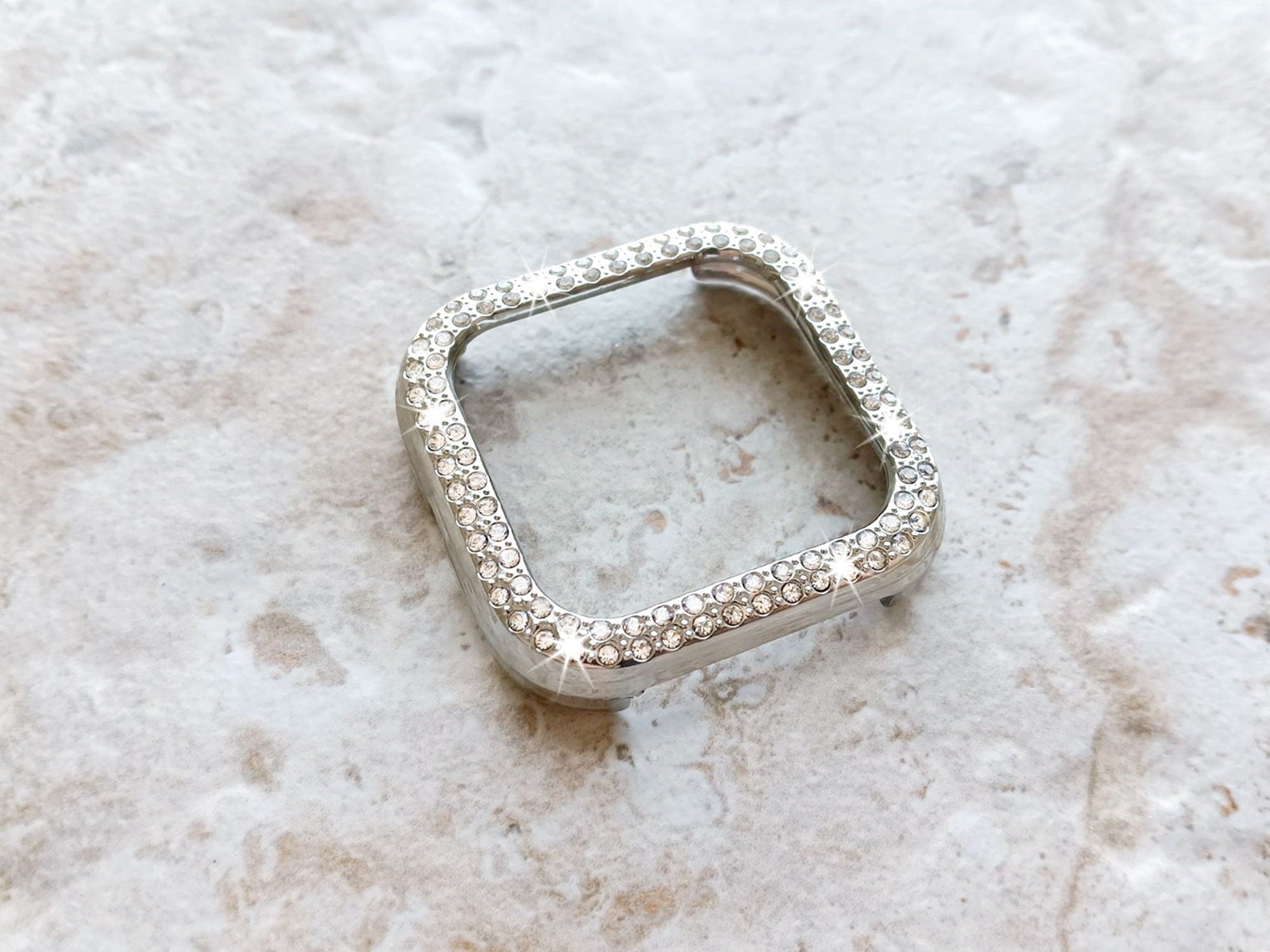 Fitbit Watch Crystal Bezel Bling Case Cover for Versa 2 3 4 and Sense 1 2 Smartwatches Hard Protective Sparkling Guard Bumper Frame